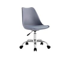 7H SEVEN HOUSE 0 Silla de Escritorio para Oficina, Estudio, Dormitorio, Ergonómica con Ruedas, Modelo Eyre, Altura Ajustable, 97x47x58cm, One Size