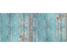 Vilber Wood.2946 DU 03 78X180 Alfombra, Vinilo, Azul, 78 x 180 x 0.22 cm