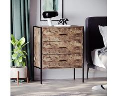 Vida Designs Cómoda, ingeniería, Madera Oscura, 3 cajones