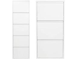 KARE Design Zapatero Carusofino, pequeño, blanco, 5 solapas, 170 x 50 x 14 cm + Design Caruso, Zapatero a 3 solapas, blanco, 103 x 50 x 14 cm