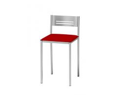 ASTIMESA Dos Taburetes de Cocina con Respaldo Polipiel Rojo, Altura de Asiento 45 cm