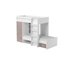 Stella Trading máxima de Cama, Madera, Color Blanco/Arena Roble, 90 x 200 cm