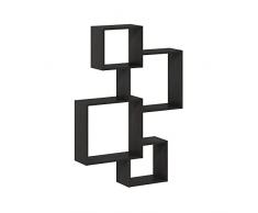 Furinno Rossi Estante de Cubo Flotante de Montaje en Pared Entrelazado, Madera de ingeniería, Espresso, 4 Unidades