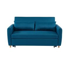 BAÏTA Laura Sofá Recto Convertible de 3 plazas, Tejido, Azul, 161 x 89 x 87 cm