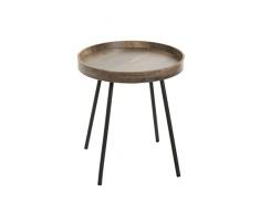 Haku Möbel Mesa Auxiliar, Metal Madera de ingeniería, Negro-Roble, Ø 40 x H 45 cm