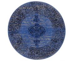 Hanse Home Gloria Orient Alfombra Redonda de 160 cm – Alfombra de salón Multicolor Vintage Alfombra Oriental para Pasillo, Comedor, Dormitorio, habitación de los niños, salón, Cocina, Vaqueros