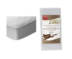 Pikolin Home - Protector De Colchón, Cubre Colchón Acolchado, Impermeable, Antiácaros + - Funda De Almohada Cutí, 100% Algodón Satén, 40X90Cm (Todas Las Medidas)