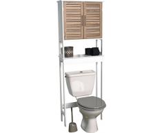 TENDANCE – Estocolmo de Tablero DM Rack 2 Puertas + 1 Estante Interior, Madera, Blanco/Roble, 63 x 23 x 179 cm