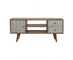 Armario de Muebles Artesanal con cajones, Madera de Mango, Roble, Individual