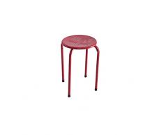 Kit Closet 9999999540 - pack de 10 taburetes apilables lisos, rojo, 40 x30 x 30
