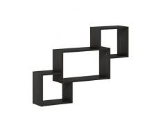 Furinno Rossi Interweave - Estantería Decorativa Flotante para Montaje en Pared, Juego de 3 Unidades, Color Espresso