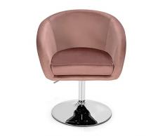 COSTWAY Taburete de Bar, Silla de Acento giratoria 360°, Silla tapizada Regulable en Altura, Silla de Comedor Sillón Giratorio de Terciopelo (Rosa)…