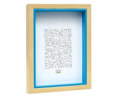 Deknudt Frames - Marco de Fotos (Madera), Color Natural, plástico, Azul, 20 x 30 cm