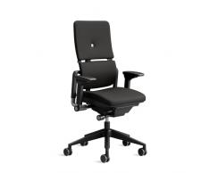 Steelcase Please Silla de Oficina Ergonómica con Altura, Soporte Lumbar y Brazos Ajustables, Mecanismo reclinable, Respaldo Alto, Tapicería Cómoda en tejido negro