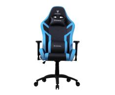 Oversteel DIAMOND - Silla de Gaming Profesional, Polipiel, Reposabrazos 3D, Ajustable en Altura, Reclinable 180º, Pistón Gas Clase 4, Hasta 150Kg, Cojín Cervical y Lumbar incluidos, Color Azul