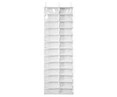 Richards Homewares Clear 25526 - Organizador de zapatos de vinilo, 26 bolsillos, color blanco
