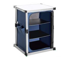 BAKAJI Mueble de Cocina de Camping Armario Plegable de Metal y Tela, 3 estantes, Media