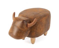 Balvi Taburete La Vache Color marrón con Forma de Vaca Patas de Madera Polipiel/Madera