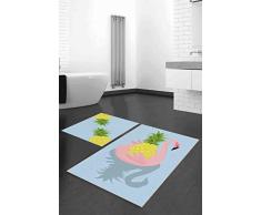 Questo Casa, Base Decorativa, Antideslizante, Juego de tapete de baño Delgado Moderno Lavable de 2 Piezas, Rectangular, Alfombra de baño, Alfombra de baño, 0.9Mc, Pila:4mm, 60x100 Cm, 50x60 Cm