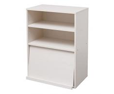 Iris Ohyama, muebles con puertas, estante de almacenamiento, 2 compartimentos modulares, diseño, sólido, moderno, multi-uso, escritorio, habitación, salón - Flap Rack Chr - 1 - White Oak