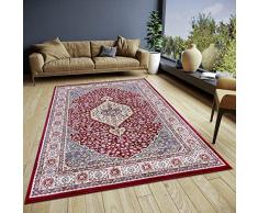 Hanse Home Mochi Alfombra Oriental – Alfombra Oriental clásica densa Tejida con Adornos, Aspecto Vintage, Suave Pelo Corto para Dormitorio, Comedor, Sala de Estar, Pasillo, Rojo, 57 x 90 cm