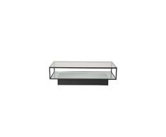 Venture Home Maglehem – Mesa de sofá – Cristal, Negro, Transperant, One Size