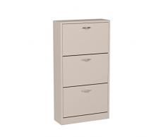 Vida Designs Armario para zapatos con 3 cajones, organizador de zapatos, mueble de madera desplegable, color blanco