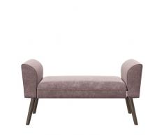 Playboy 737201RQ - Banco de Terciopelo Revestido con Patas de Madera Maciza Estable, Cuarzo Rosa, 100 x 54 x 30 cm