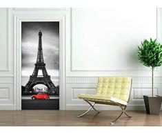 Ambiance Sticker 3D Door Mural City Art Sticker, Home Creative DIY, Peel and Stick, Papel Autoadhesivo y calcomanía de Vinilo extraíble, Eiffel Tower 204 x 83 cm