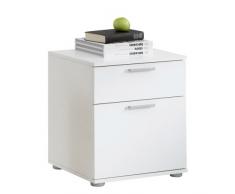 FMD Jack 3 Mesilla de Noche, Madera, Blanco, 45x38x53 cm