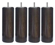 Margot camaleón Cilindro – Juego de 4 Patas de somier, Madera, Color wengué, 5,5 x 5,5 x 18 cm