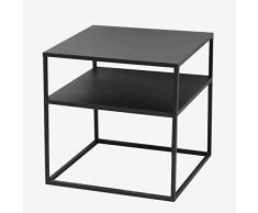 Better & Best 3111006 Mesa lateral con 1 balda alta en hierro empavonado de hierro, color: negro