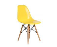 Aryana Home Adulto Silla Eames réplica, Madera, Amarillo, 54x46,5x82