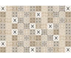 Laroom Alfombra Vinílica Infantil Diseño Faro, Vinilo Antiliscante, Beige, 133x200 cm