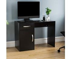 Vida Designs Hudson - Escritorio para computadora con cajón y Puerta, Mesa para PC o Laptop, Estudio de Juegos, estación de Trabajo de Almacenamiento, Muebles de Armario, Color Negro
