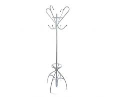 Versa 19840190 Perchero de pie Blanco, 174x38,5x38,5cm, Metal, 8 colgadores