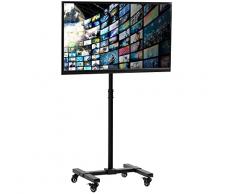 VIVO Soporte de Pantalla de TV móvil para Pantallas Planas LED LCD de 13 a 42 Pulgadas, Soporte de Piso rodante Montaje Ajustable con Ruedas STAND-TV07W