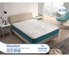 Imperial Confort VisConfort Colchón Viscoelástico 30 cm Grosor, máxima adaptación y firmeza, Transpirable, 90 x 190 cm, Espuma, 90x190