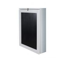 Phönix 805106WE - Escritorio York para fijar en la pared, un/extraíble con mucho espacio de almacenamiento y estante de los compartimentos y panel de la frente, 60 x 75 x 15.5 cm, color blanco