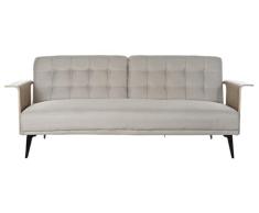 DRW Sofa Cama 2 plazas abatible Beige Madera eucalipto 386x218x88 cm