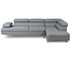 Menzzo Alfa - Sofá esquinero, Tela, Color Gris, 260