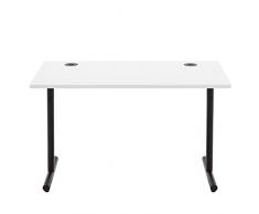 Marca Amazon - Movian - Escritorio básico para oficina, 120 x 60 x 73,6 cm, tablero blanco y estructura negra