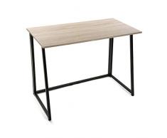 Versa 20880030 Mesa Escritorio Plegable, Metal y Madera, Marrón, 74x 45 x 91,5cm