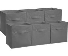 AmazonBasics - Cubos de almacenamiento plegables (pack de 6), Gris
