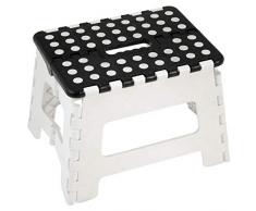 DONREGALOWEB Taburete Plegable Blanco y Negro 32x25x22cm