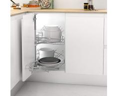Menage Confort SEMICIRCULAR 180º Bandeja para Armario esquinero de Cocina, Metal, Ancho Puerta 450mm / Alto Producto 730-780mm