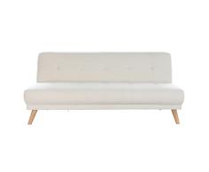 DKD Home Decor Sofá Cama, Madera de Caucho, Crema, Estándar