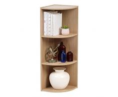 Iris Ohyama Corner Bookcase CX-3C Estante de Esquina 3 repisas/Almacenamiento Independiente de Madera CX-3C-Roble Claro, 29 x 29 x 87.2 cm, MDF, Beige, 3 nichos