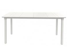 RESOL Noa Mesa de Comedor de Jardín 160x90 Rectangular | 4 o 6 Personas | Elegante y Robusta | Protección UV para Uso Exterior en Patio, Terraza o Porche - Color Blanca