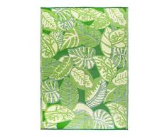Alfombra de exterior impermeable verde hoja de palmera tropical | Tapete de plástico liviano y antideslizante con diseño de hojas de selva de doble cara | Para jardín, patio, terraza, baño, picnic
